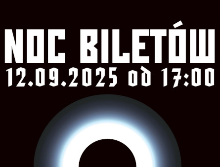 Na zdjęciu znajduje się biały okrąg i informacje na temat wydarzenia.