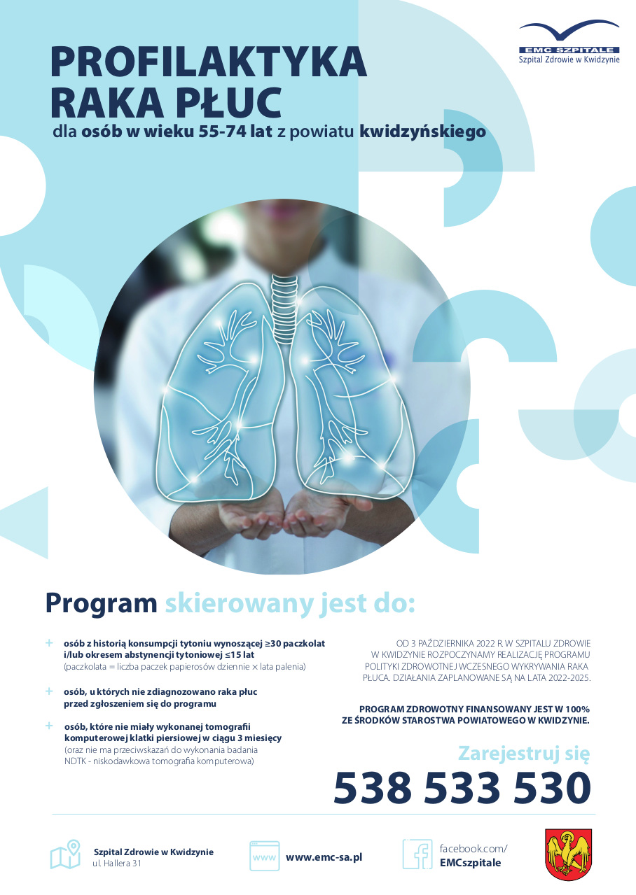 EMC Kwidzyn Plakat A3 profilaktyka raka pluc