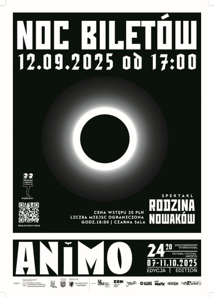 Na zdjęciu znajduje się biały okrąg i informacje na temat wydarzenia.