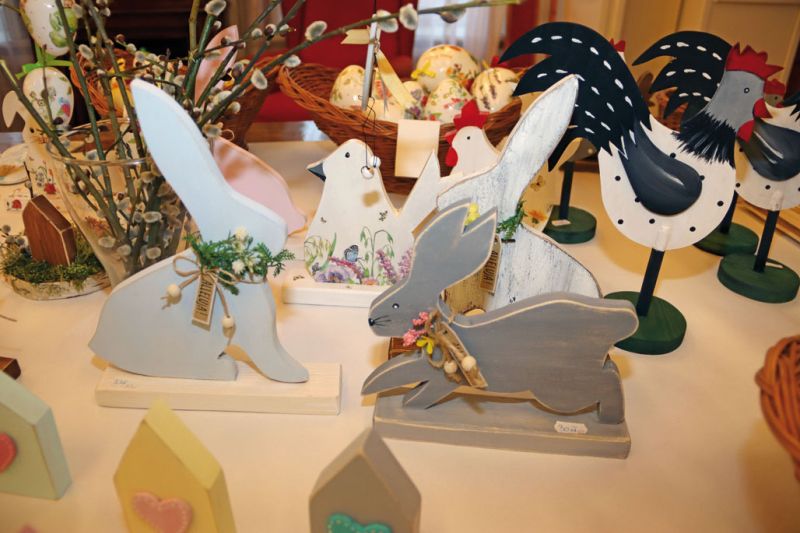 Ozdoby świąteczne przygotowane przez uczestników WTZ.