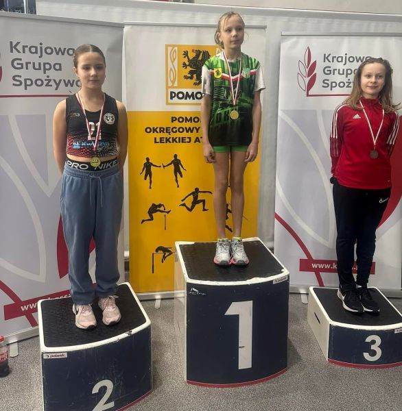 Nagrodzone uczestniczki, lekkoatletycznych Halowych Mistrzostw Województwa Pomorskiego.