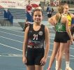 Zawodniczka Kwidzyńskiego Klubu Lekkoatletycznego Rodło, po zakończonym biegu
